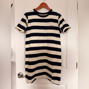 Striped Navy and White T-Shirt Dress